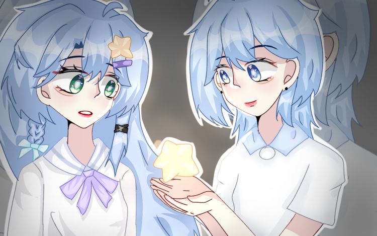 学霸女和不良少女 月什么温啊 漫画封面