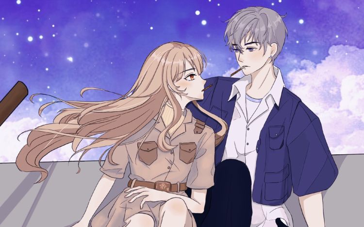 清晨在左，你在右 繁花小院 漫画封面