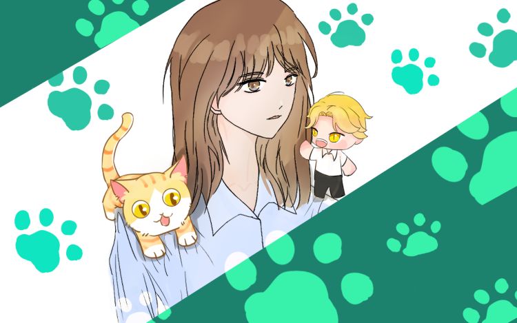 糟糕！捡到的小猫变成人类了 每天都要努力干饭吖 漫画封面